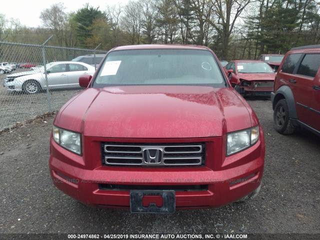 2HJYK16406H534130 - 2006 HONDA RIDGELINE RTS RED photo 6