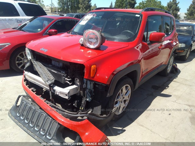 ZACCJABT9FPB22446 - 2015 JEEP RENEGADE LATITUDE RED photo 2