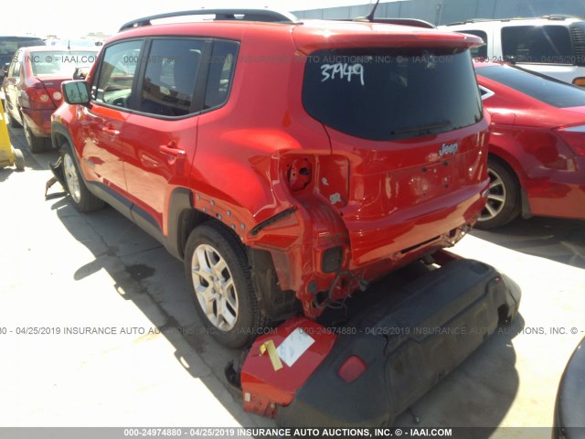 ZACCJABT9FPB22446 - 2015 JEEP RENEGADE LATITUDE RED photo 3