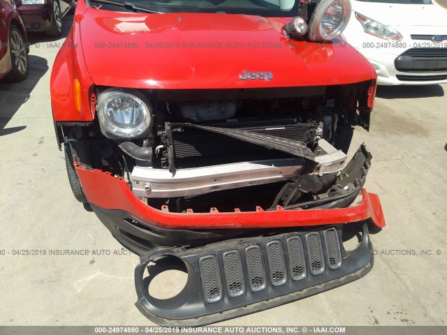 ZACCJABT9FPB22446 - 2015 JEEP RENEGADE LATITUDE RED photo 6