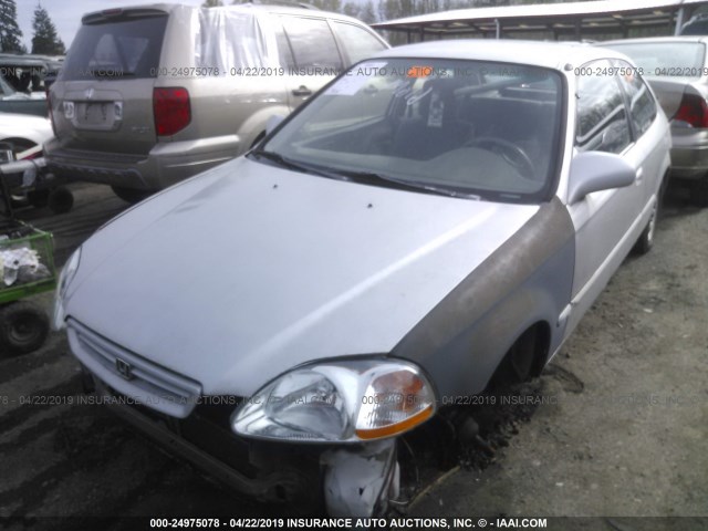 2HGEJ6448VH114108 - 1997 HONDA CIVIC DX SILVER photo 2