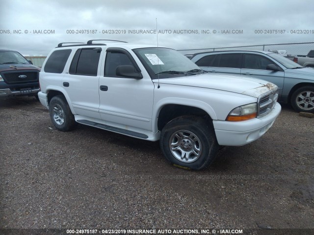 1B4HS48N32F195447 - 2002 DODGE DURANGO SLT WHITE photo 1