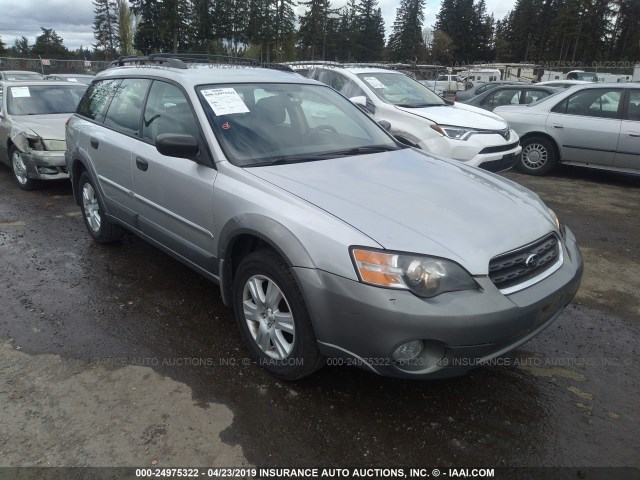 4S4BP61CX57377283 - 2005 SUBARU LEGACY OUTBACK 2.5I SILVER photo 1