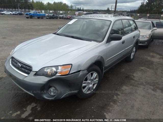 4S4BP61CX57377283 - 2005 SUBARU LEGACY OUTBACK 2.5I SILVER photo 2