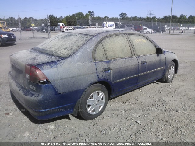 2HGES16485H617229 - 2005 HONDA CIVIC DX BLUE photo 4