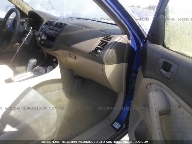 2HGES16485H617229 - 2005 HONDA CIVIC DX BLUE photo 5