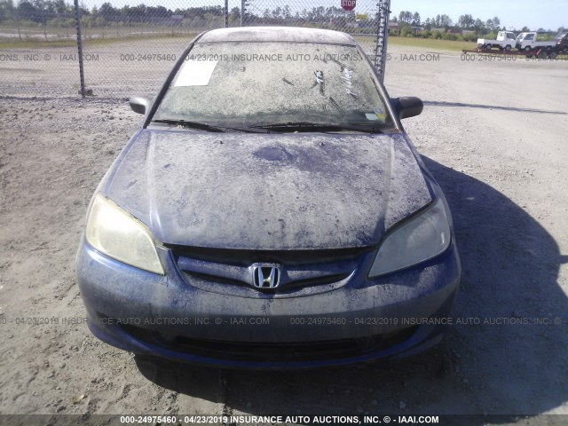 2HGES16485H617229 - 2005 HONDA CIVIC DX BLUE photo 6