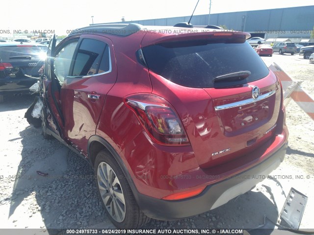 KL4CJASB0JB594622 - 2018 BUICK ENCORE PREFERRED MAROON photo 3