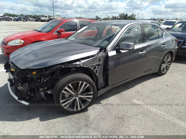 JN1EV7AP7KM514437 - 2019 INFINITI Q50 LUXE/SPORT GRAY photo 2