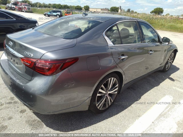 JN1EV7AP7KM514437 - 2019 INFINITI Q50 LUXE/SPORT GRAY photo 4