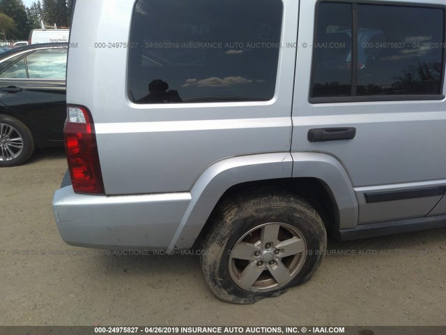 1J8HG48N86C322942 - 2006 JEEP COMMANDER SILVER photo 6