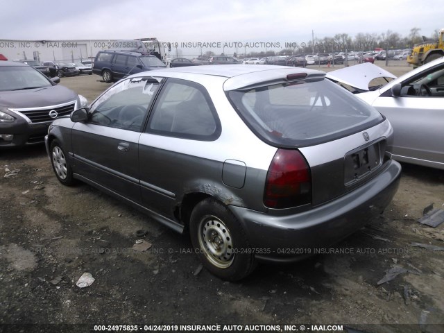 2HGEJ6329TH122912 - 1996 HONDA CIVIC CX SILVER photo 3