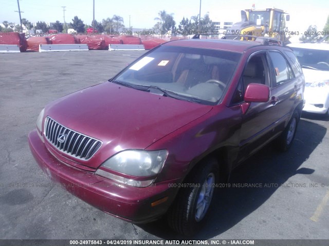 JT6GF10U9X0029181 - 1999 LEXUS RX 300 RED photo 2