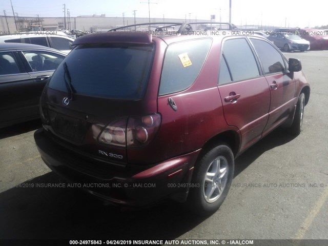 JT6GF10U9X0029181 - 1999 LEXUS RX 300 RED photo 4