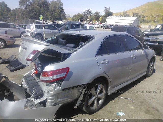 4T1BF3EK6AU004238 - 2010 TOYOTA CAMRY SE/LE/XLE SILVER photo 4