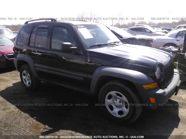 1J4GL48KX5W521003 - 2005 JEEP LIBERTY SPORT BLACK photo 1