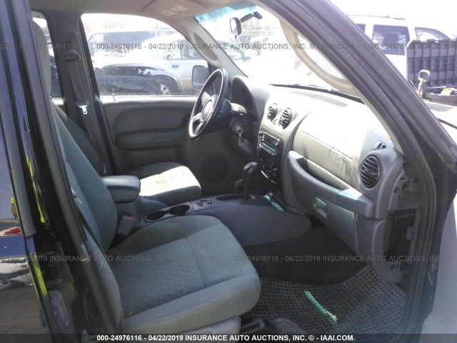 1J4GL48KX5W521003 - 2005 JEEP LIBERTY SPORT BLACK photo 5
