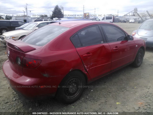 JM1BK32F461479192 - 2006 MAZDA 3 I RED photo 4