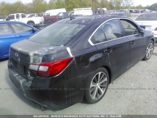 4S3BNEN6XJ3032376 - 2018 SUBARU LEGACY 3.6R LIMITED BLACK photo 4