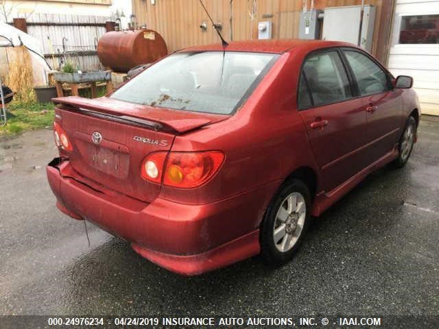 1NXBR32E94Z274638 - 2004 TOYOTA COROLLA CE/LE/S RED photo 4