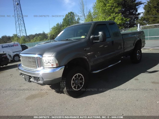 1FTSX31L82EB16096 - 2002 FORD F350 SRW SUPER DUTY GRAY photo 2