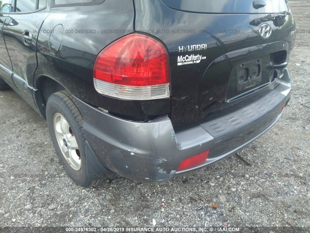 KM8SC73D66U046856 - 2006 HYUNDAI SANTA FE GLS/LIMITED BLACK photo 6