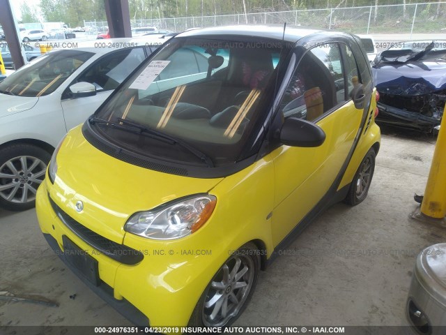 WMEEJ31X88K203025 - 2008 SMART FORTWO PURE/PASSION YELLOW photo 2