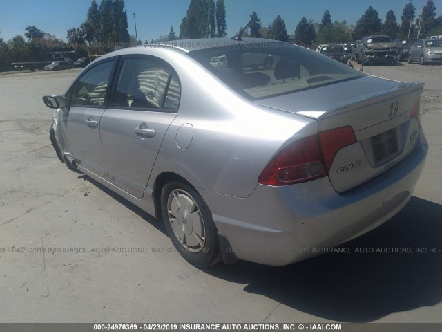 JHMFA36236S002855 - 2006 HONDA CIVIC HYBRID SILVER photo 3