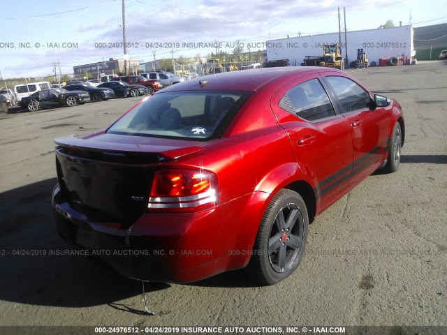 1B3LC56R88N263828 - 2008 DODGE AVENGER SXT RED photo 4