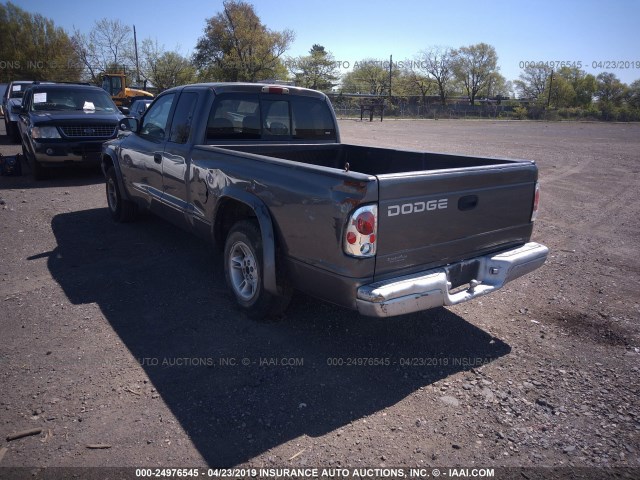 1B7GL32X12S589701 - 2002 DODGE DAKOTA SPORT/RT GRAY photo 3