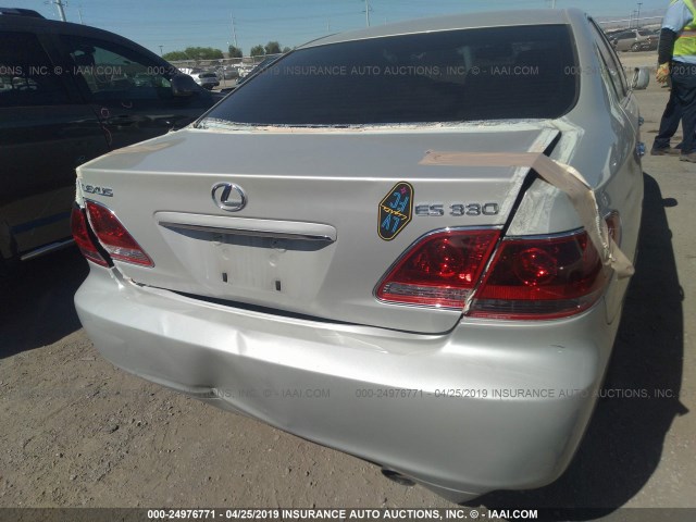 JTHBA30G165149967 - 2006 LEXUS ES 330 GOLD photo 6