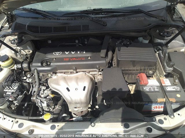 4T1BE46K98U220523 - 2008 TOYOTA CAMRY CE/LE/XLE/SE GOLD photo 10