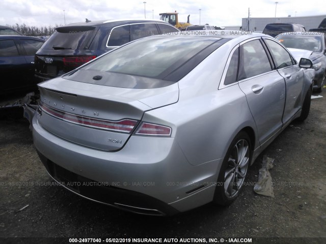 3LN6L5MU2JR629056 - 2018 LINCOLN MKZ HYBRID RESERVE SILVER photo 4