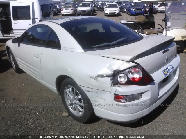 4A3AC44G61E225681 - 2001 MITSUBISHI ECLIPSE GS WHITE photo 3