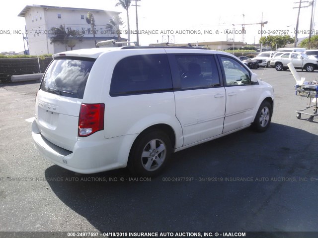 2C4RDGCG2CR357526 - 2012 DODGE GRAND CARAVAN SXT WHITE photo 4