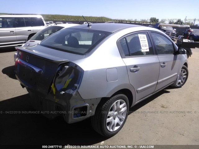 3N1AB6AP9BL721620 - 2011 NISSAN SENTRA 2.0/2.0S/SR/2.0SL GRAY photo 4