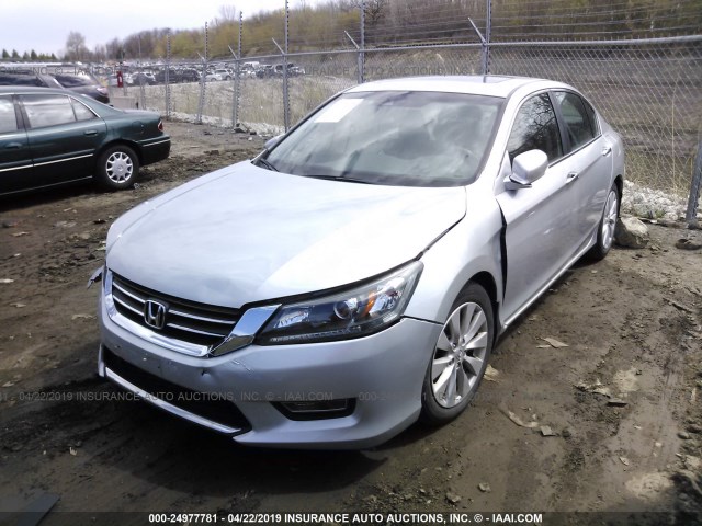 1HGCR2F88DA007145 - 2013 HONDA ACCORD EXL SILVER photo 2