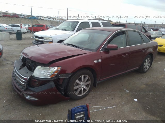 1FAHP24W58G109314 - 2008 FORD TAURUS SEL MAROON photo 2