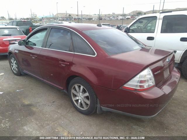 1FAHP24W58G109314 - 2008 FORD TAURUS SEL MAROON photo 3