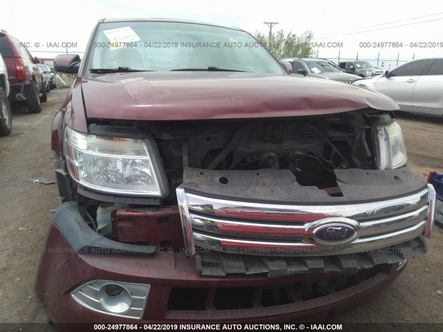 1FAHP24W58G109314 - 2008 FORD TAURUS SEL MAROON photo 6