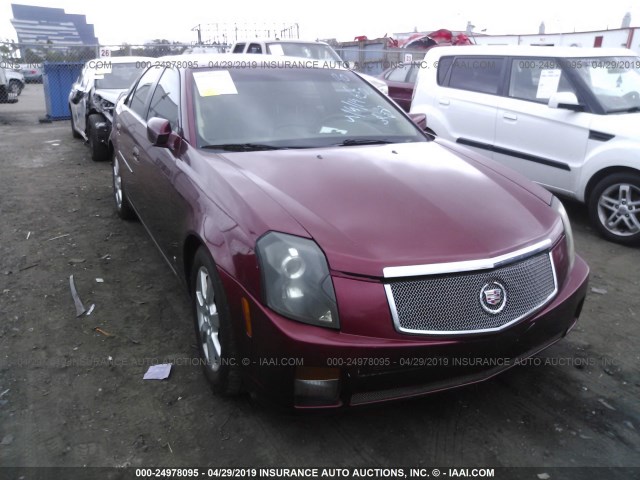 1G6DP577470106347 - 2007 CADILLAC CTS HI FEATURE V6 BURGUNDY photo 1