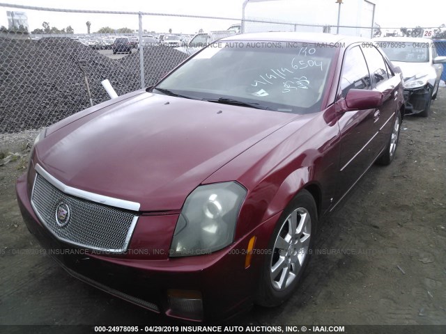 1G6DP577470106347 - 2007 CADILLAC CTS HI FEATURE V6 BURGUNDY photo 2