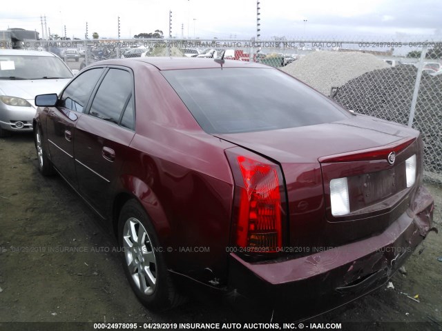 1G6DP577470106347 - 2007 CADILLAC CTS HI FEATURE V6 BURGUNDY photo 3