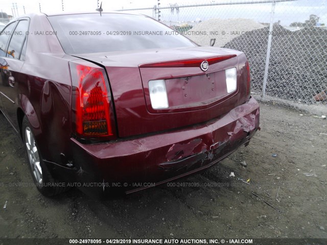 1G6DP577470106347 - 2007 CADILLAC CTS HI FEATURE V6 BURGUNDY photo 6