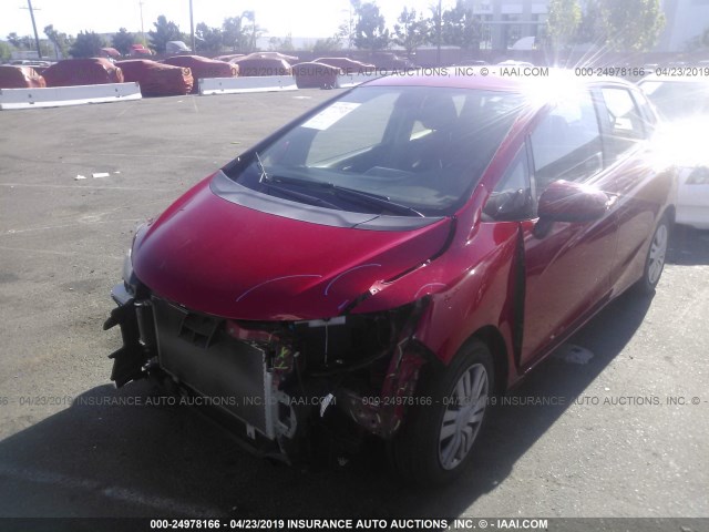 JHMGK5H57GX019165 - 2016 HONDA FIT LX RED photo 2