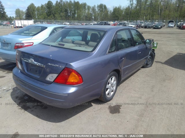 4T1BF28B7YU004765 - 2000 TOYOTA AVALON XL/XLS Light Blue photo 4