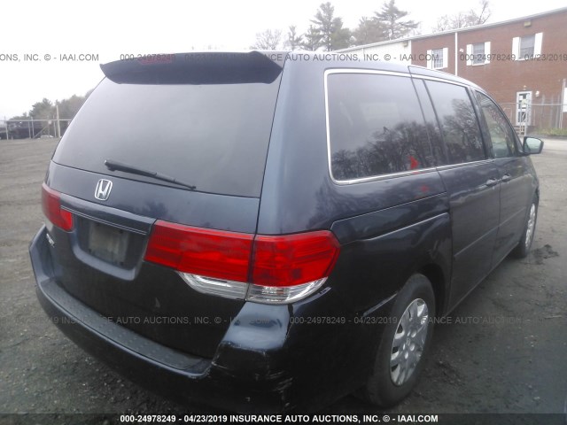 5FNRL382X9B014623 - 2009 HONDA ODYSSEY LX BLUE photo 4