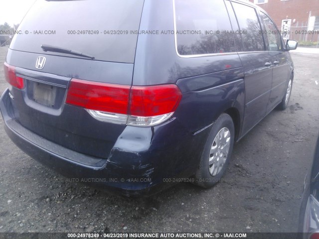 5FNRL382X9B014623 - 2009 HONDA ODYSSEY LX BLUE photo 6