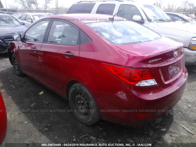 KMHCT4AE9CU085189 - 2012 HYUNDAI ACCENT GLS/GS RED photo 3