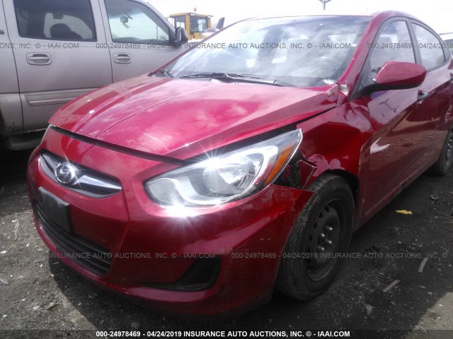 KMHCT4AE9CU085189 - 2012 HYUNDAI ACCENT GLS/GS RED photo 6